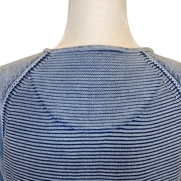 CARBON 2‎ COBALT Blue Cotton Denim Look Pullover Waterman Henley Sweater Size M - Picture 6 of 10